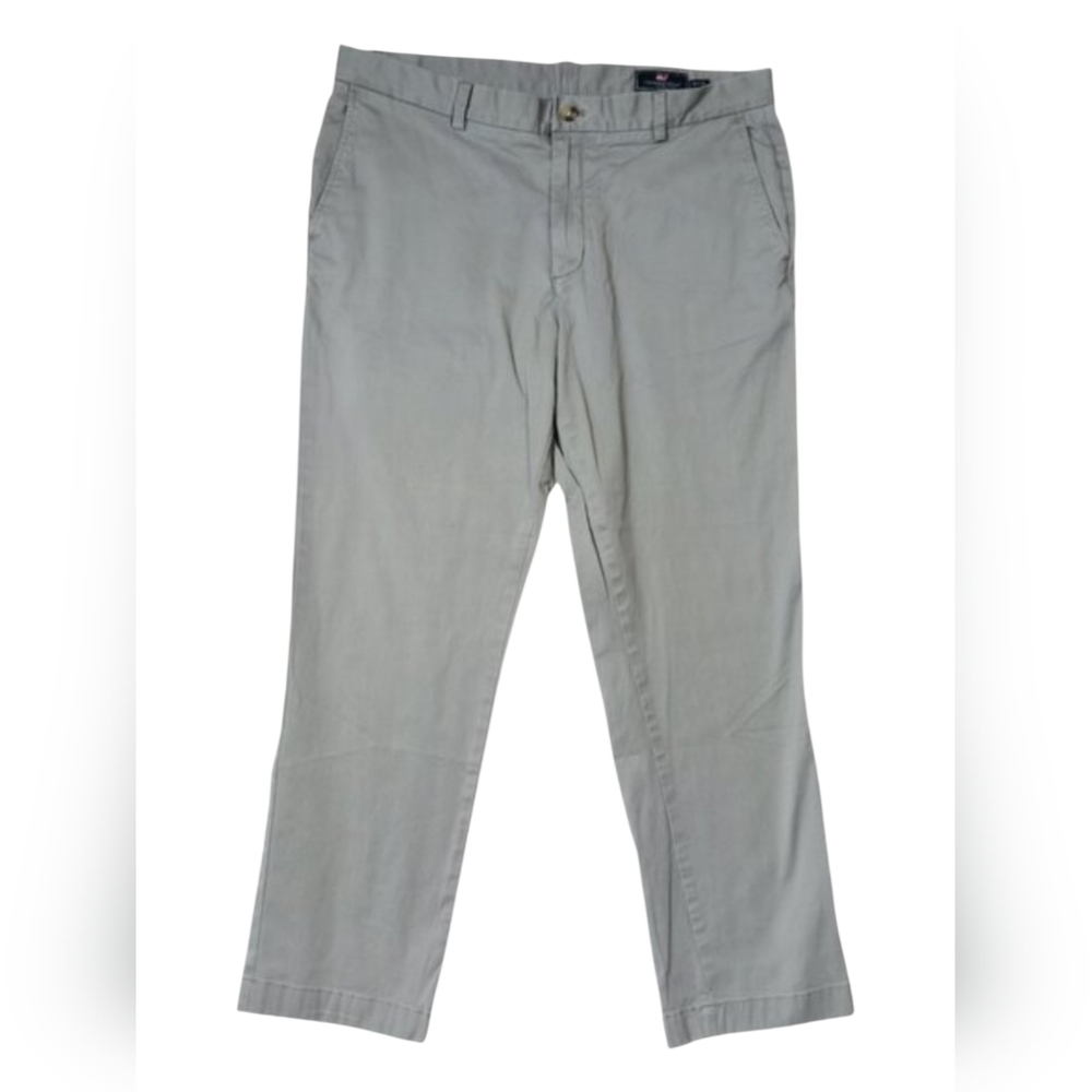 Vineyard Vines Pants Mens 36x30 Gray Chino Flat Front Casual Golf Classic Fit